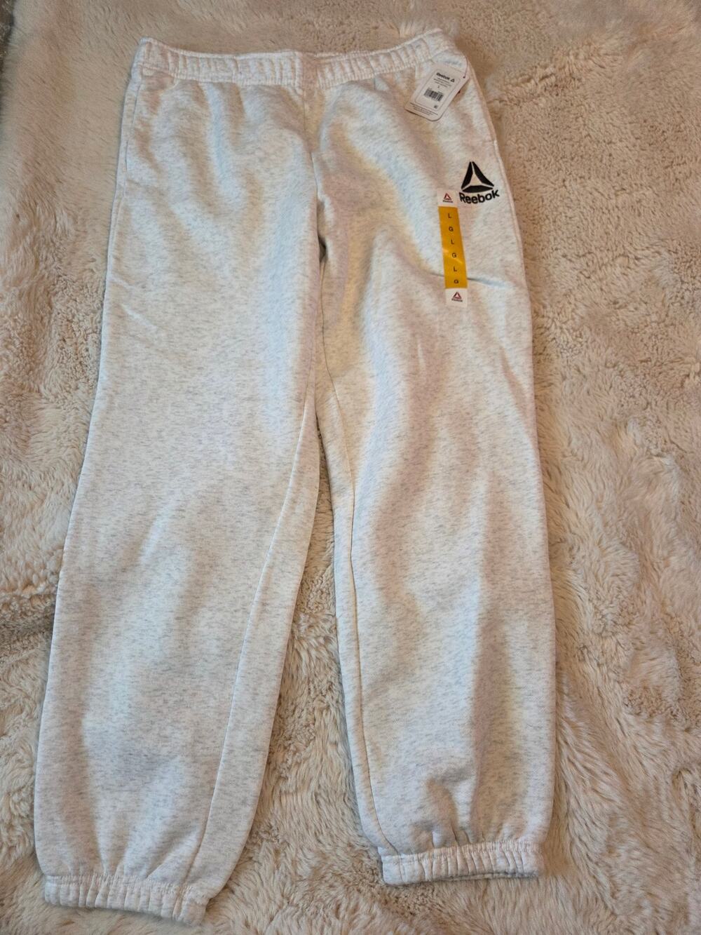 Reebok Gray Fleece Jogger Sweatpants size large NWT